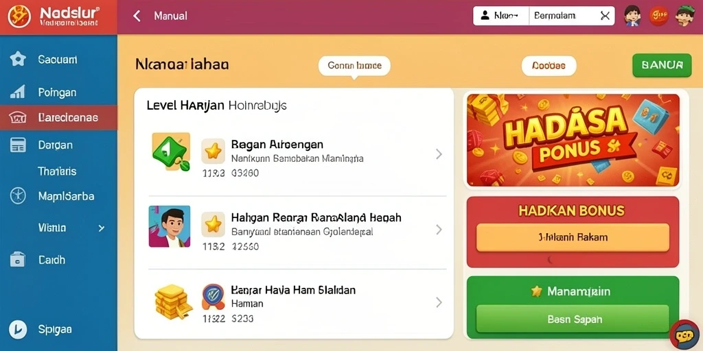 Tampilan antarmuka yang user-friendly untuk semua pemain.