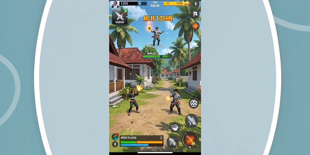Screenshot menunjukkan pemandangan menakjubkan di level baru.